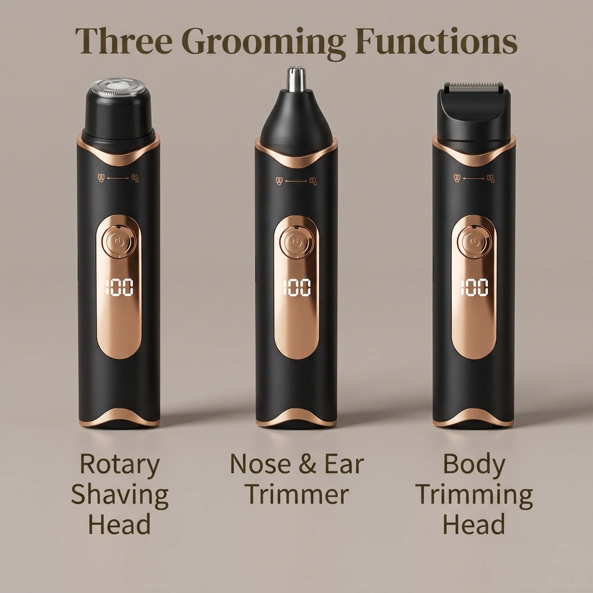 Body Grooming Trimmer 3-in-1 Cordless Stainless Steel Blades