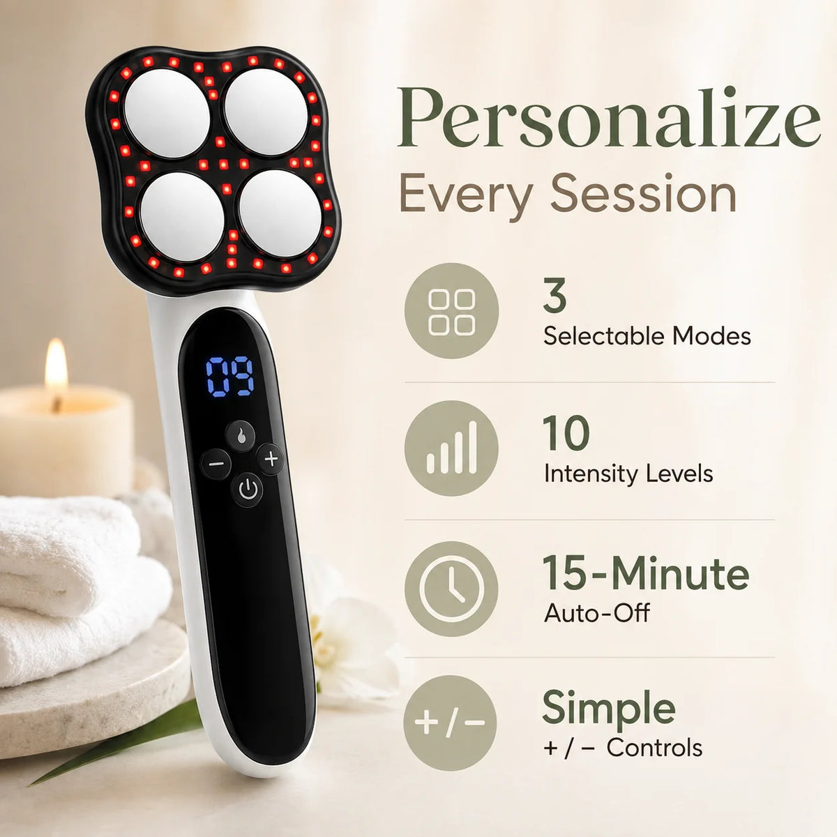 Body Massager RF Red Light Microcurrent