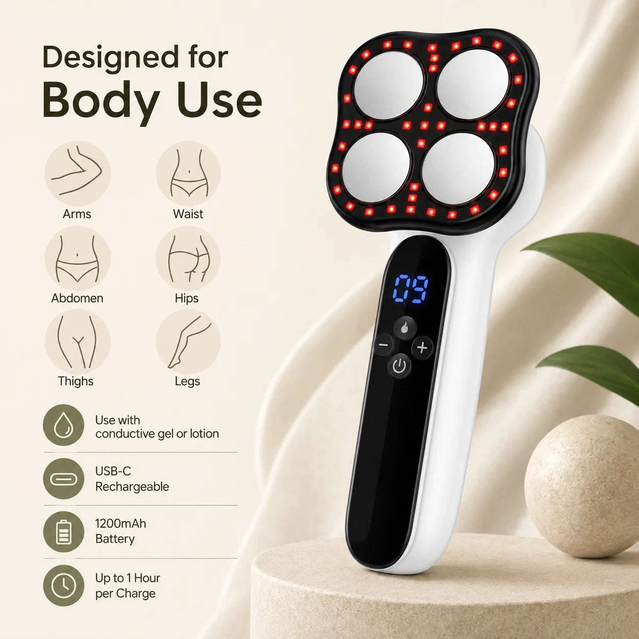 Body Massager RF Red Light Microcurrent