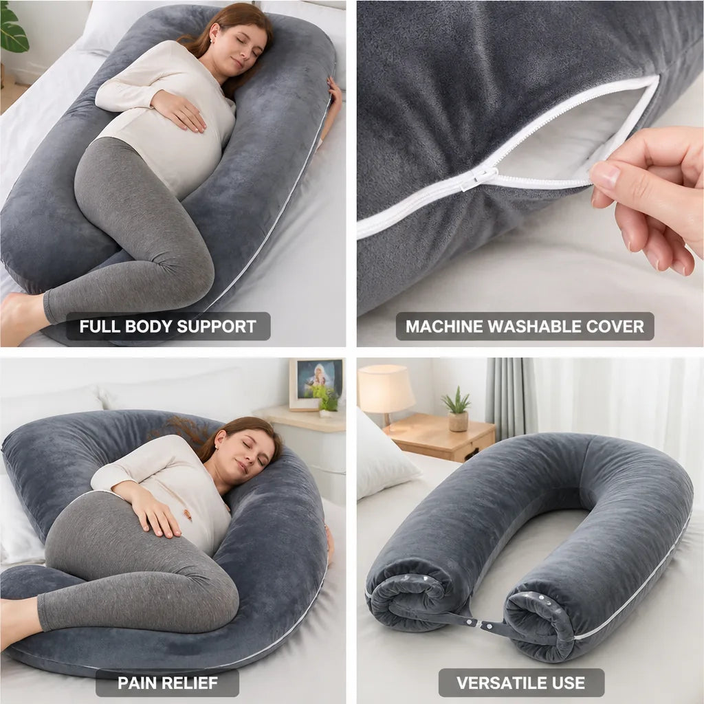 Body Pillow U-Shaped Full-Body Machine-Washable Cover