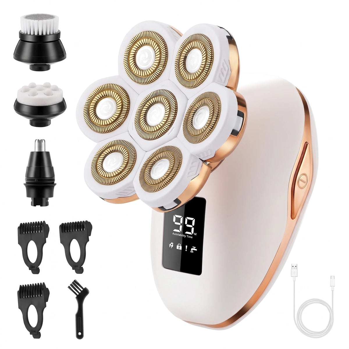 Body Shaver 5-in-1 Foil-Over-Blade USB Rechargeable