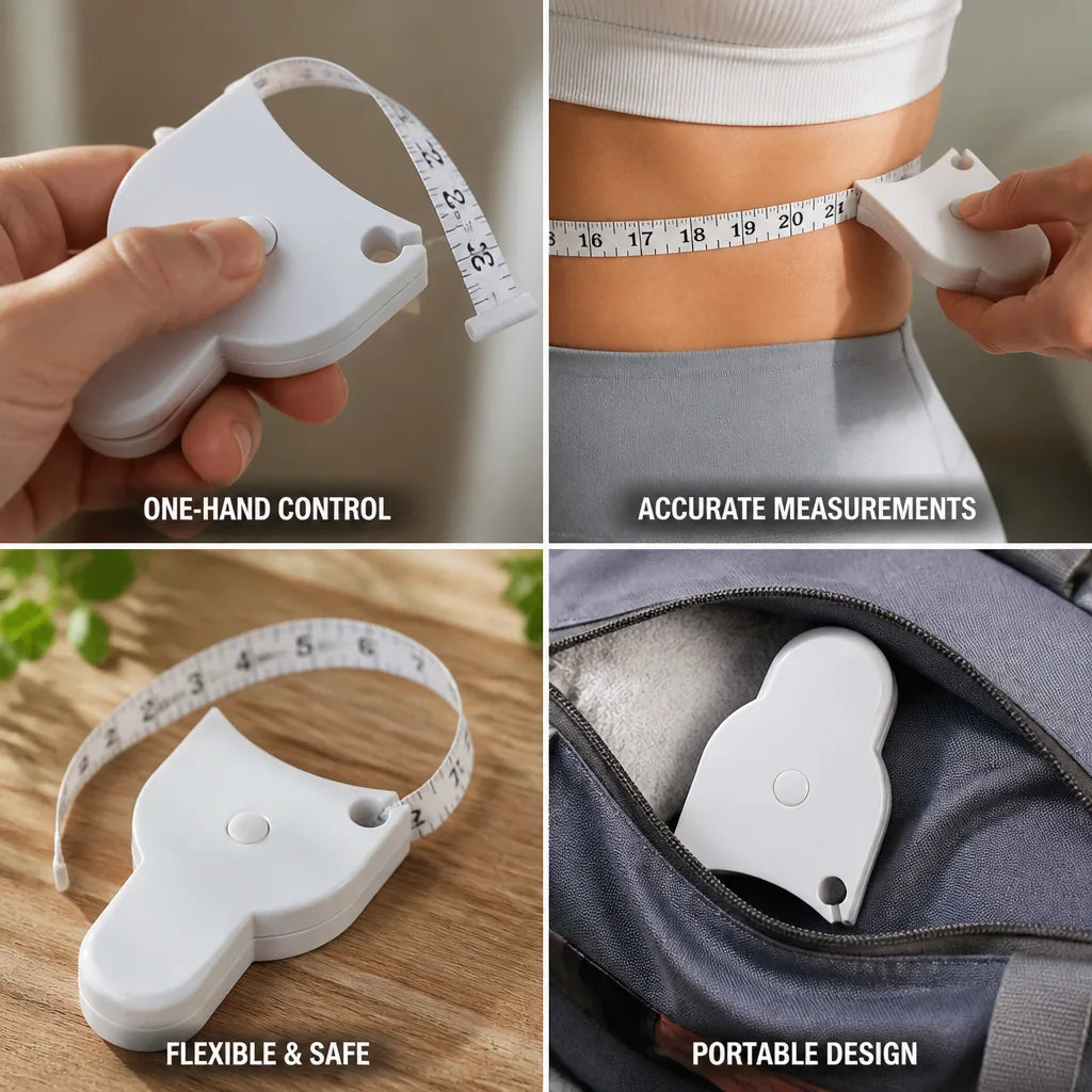 Body Tape Measure Retractable Push-Button Lock 60 Inch