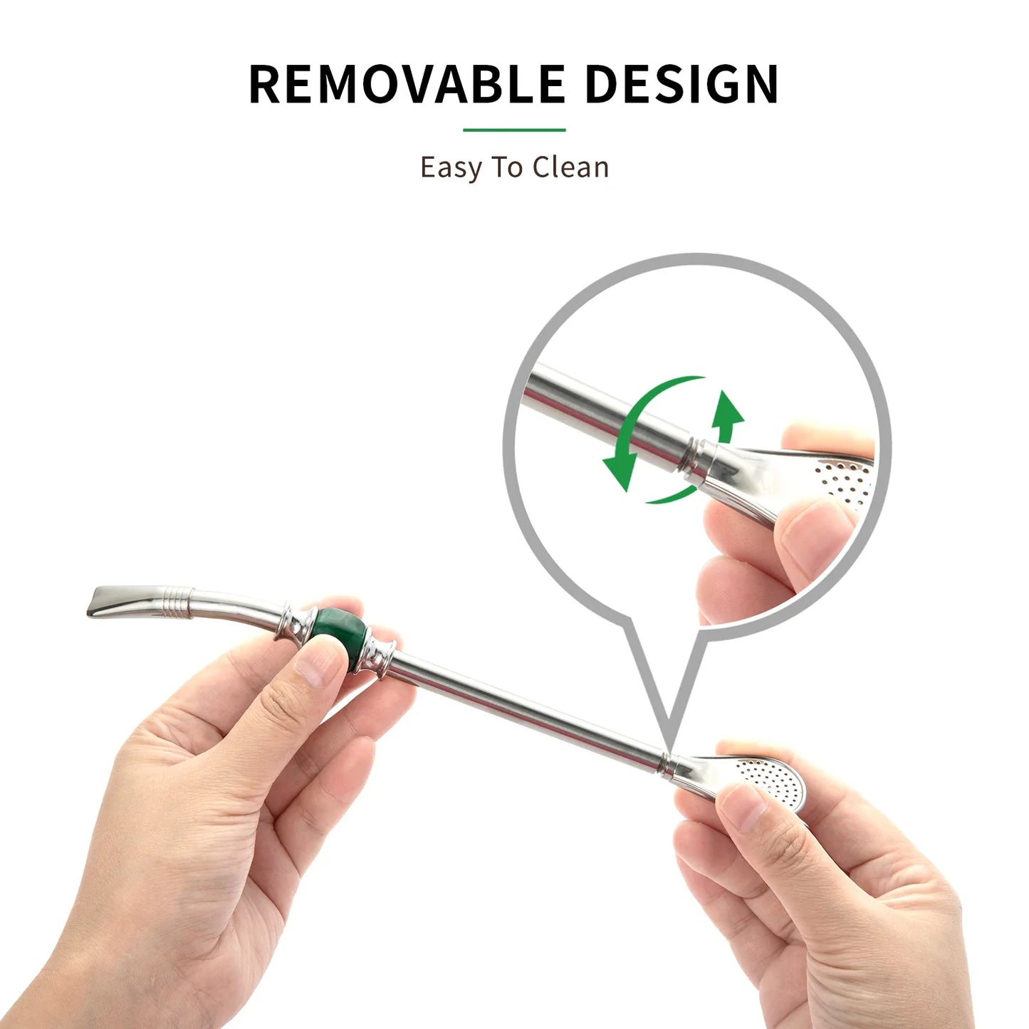 Bombilla Straw Set Stainless Steel Built-In Filter