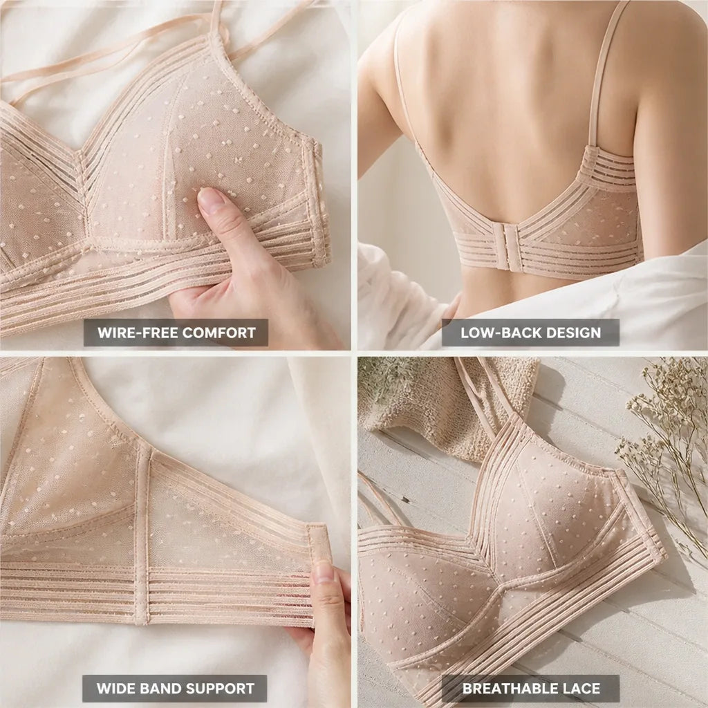 Bra Wire-Free Lace Low-Back & Wide Band