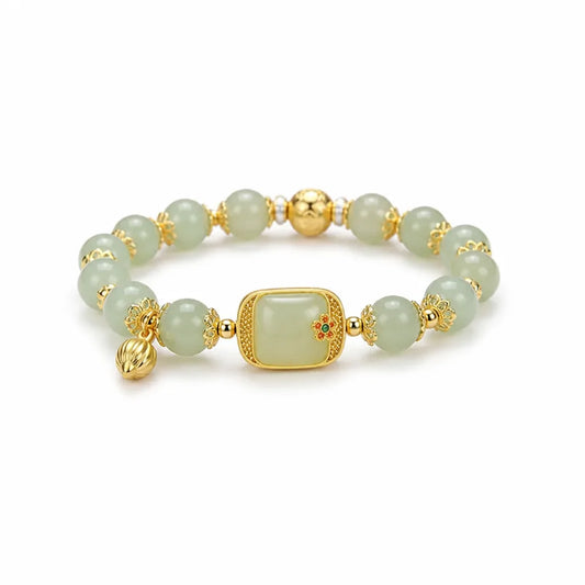 Bracelet Hotan Jade Vintage 8mm Beads Gift Ready