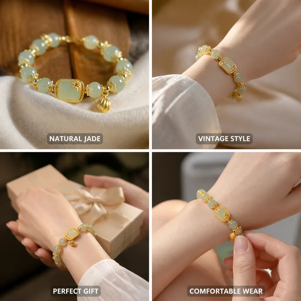 Bracelet Hotan Jade Vintage 8mm Beads Gift Ready