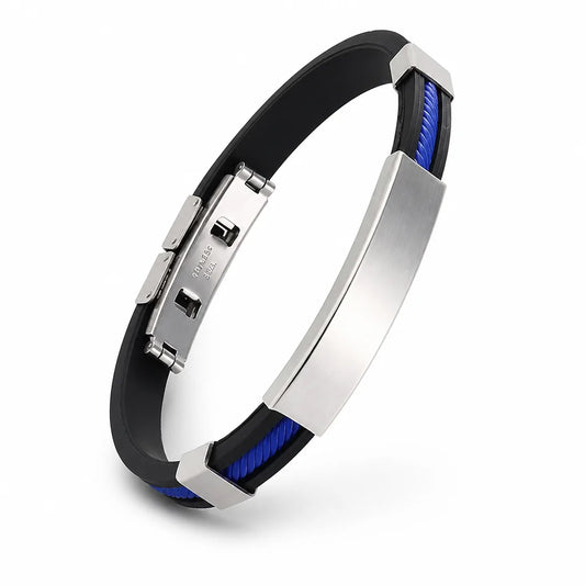 Bracelet Magnetic Stainless Steel & Silicone Double Safety Clasp