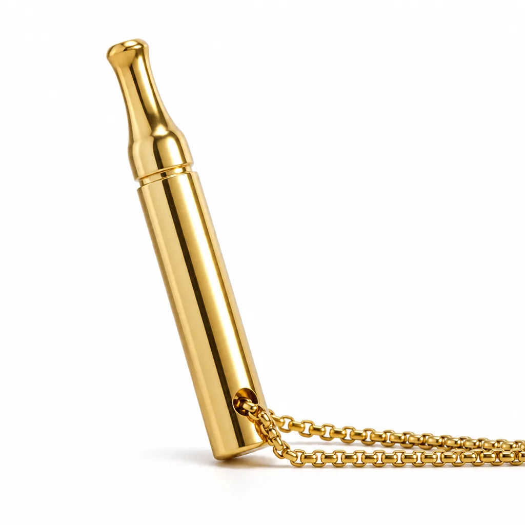 Breathing Necklace Stainless Steel Stress Relief & Smoking Cessation