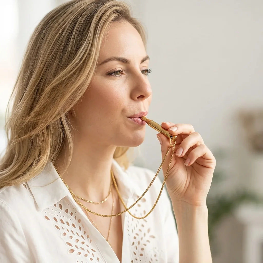 Breathing Necklace Stainless Steel Stress Relief & Smoking Cessation