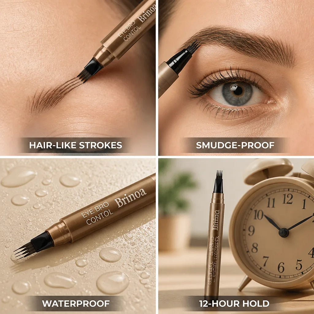 Brow Pencil Fine Tip Hair-Like Strokes Waterproof & Smudge-Proof