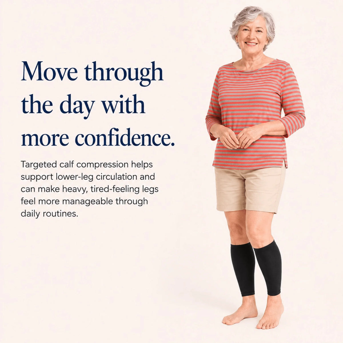 Calf Compression Sleeves Footless 23-32 mmHg Low-Profile