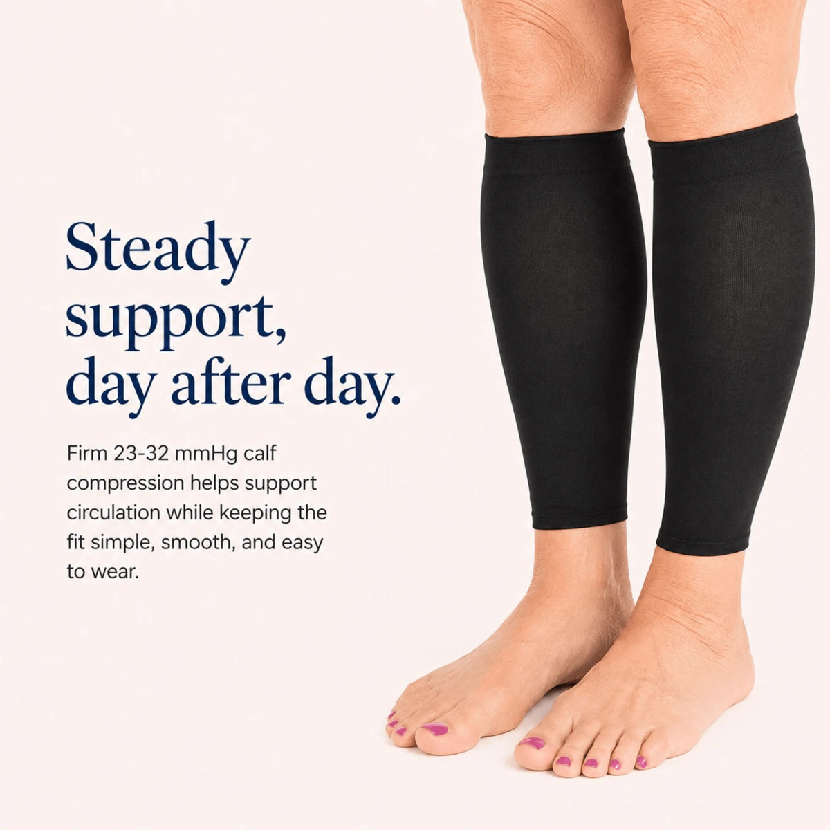 Calf Compression Sleeves Footless 23-32 mmHg Low-Profile