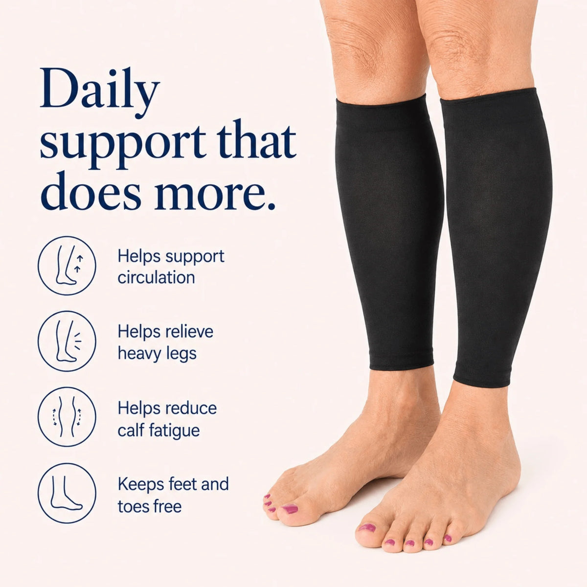 Calf Compression Sleeves Footless 23-32 mmHg Low-Profile