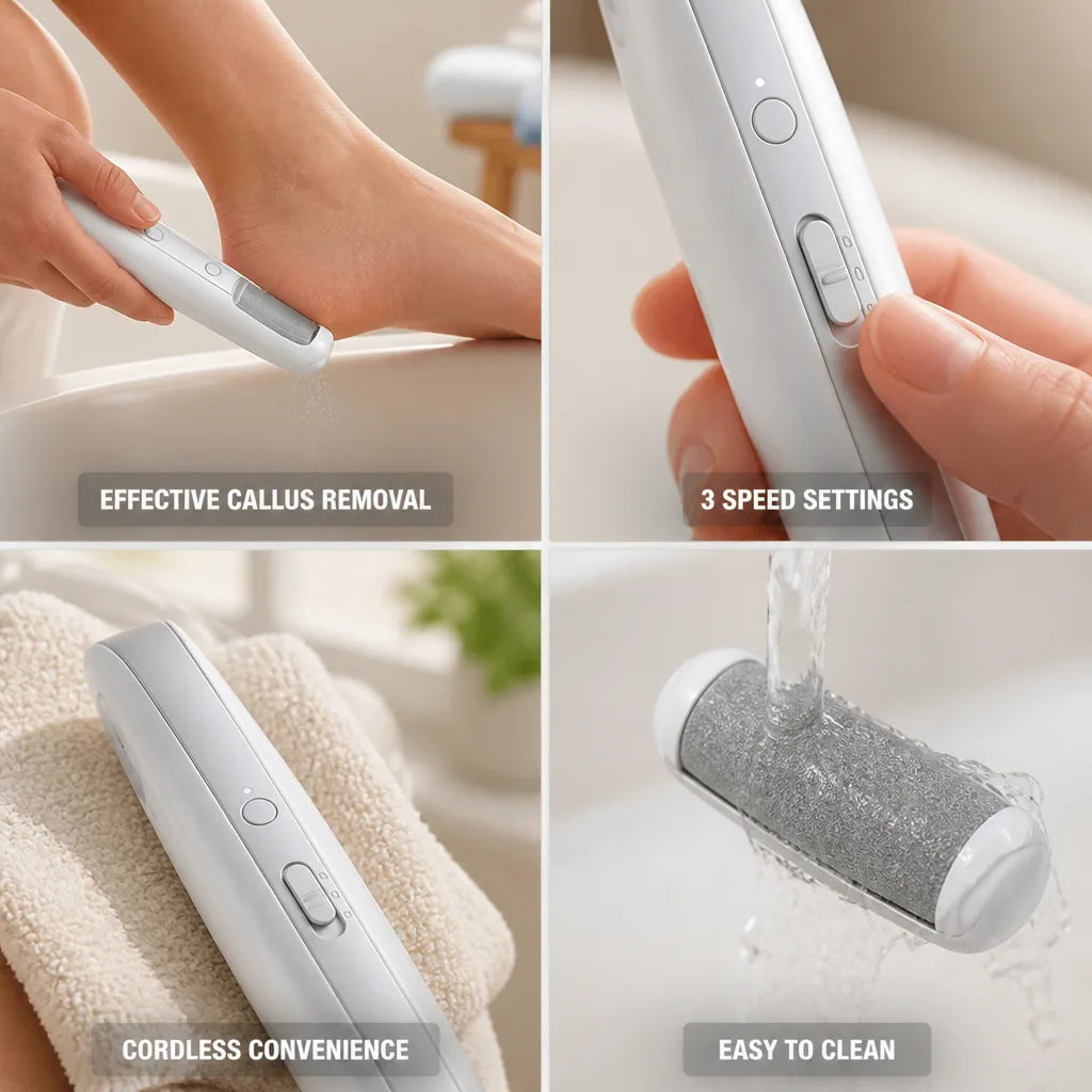Callus Remover Cordless 3-Speed Ceramic Roller