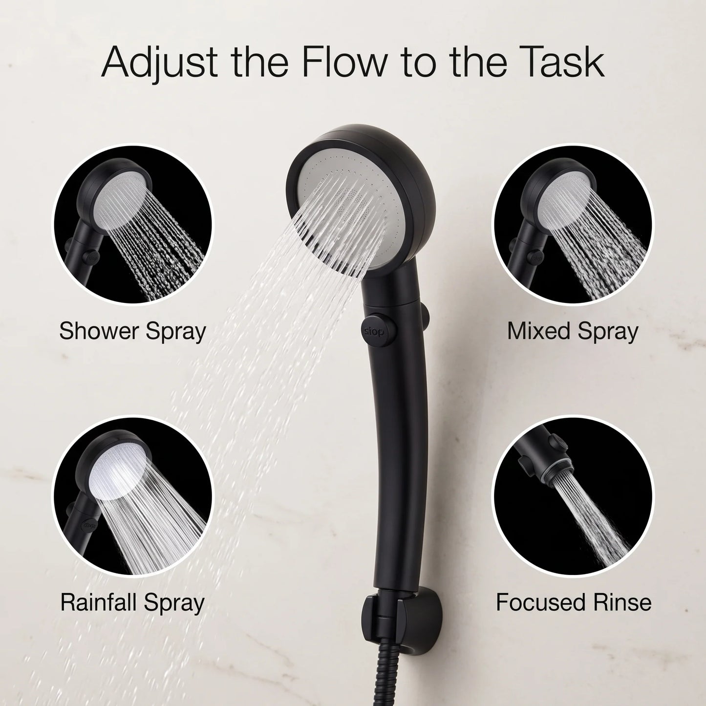 Camping Shower Rechargeable 6000mAh LED Temperature Display