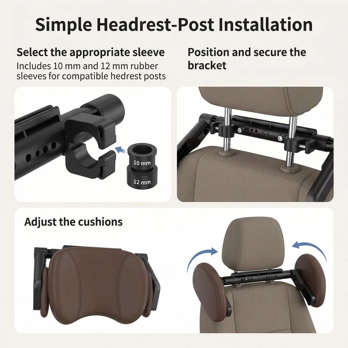 Car Headrest Pillow 360-Degree Adjustable Memory Foam