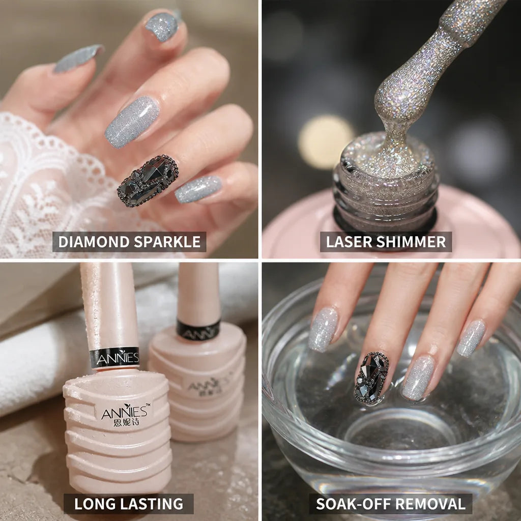 Cat Eye Gel Polish Laser Diamond Sparkle Soak-Off UV/LED