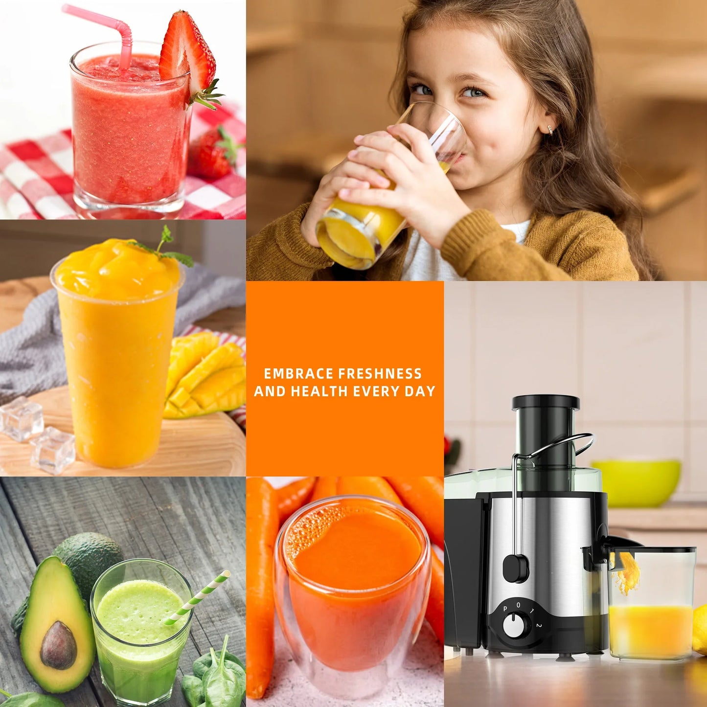 Centrifugal Juicer 600W Dual-Speed 3-Inch Chute