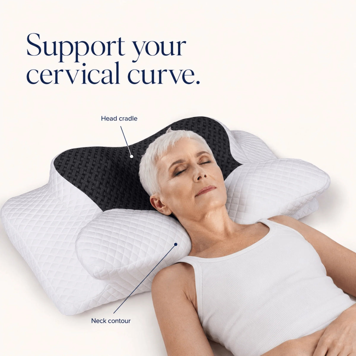 Cervical Memory Foam Pillow Butterfly Contour Adjustable Height