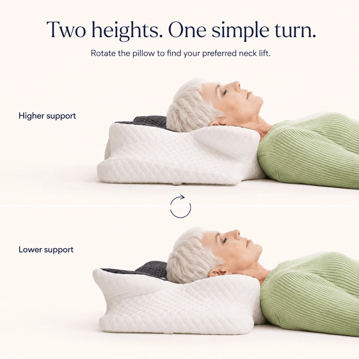 Cervical Memory Foam Pillow Butterfly Contour Adjustable Height
