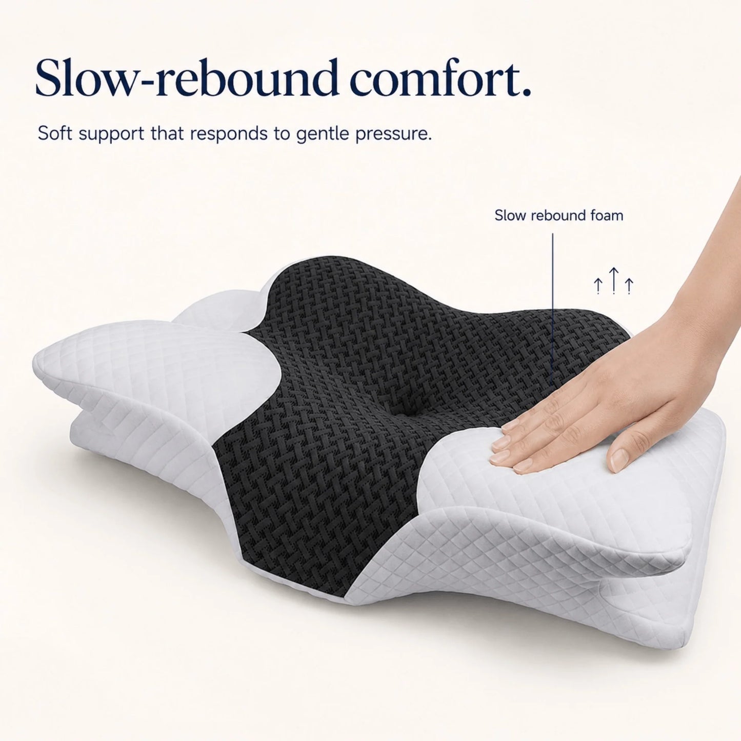 Cervical Memory Foam Pillow Butterfly Contour Adjustable Height