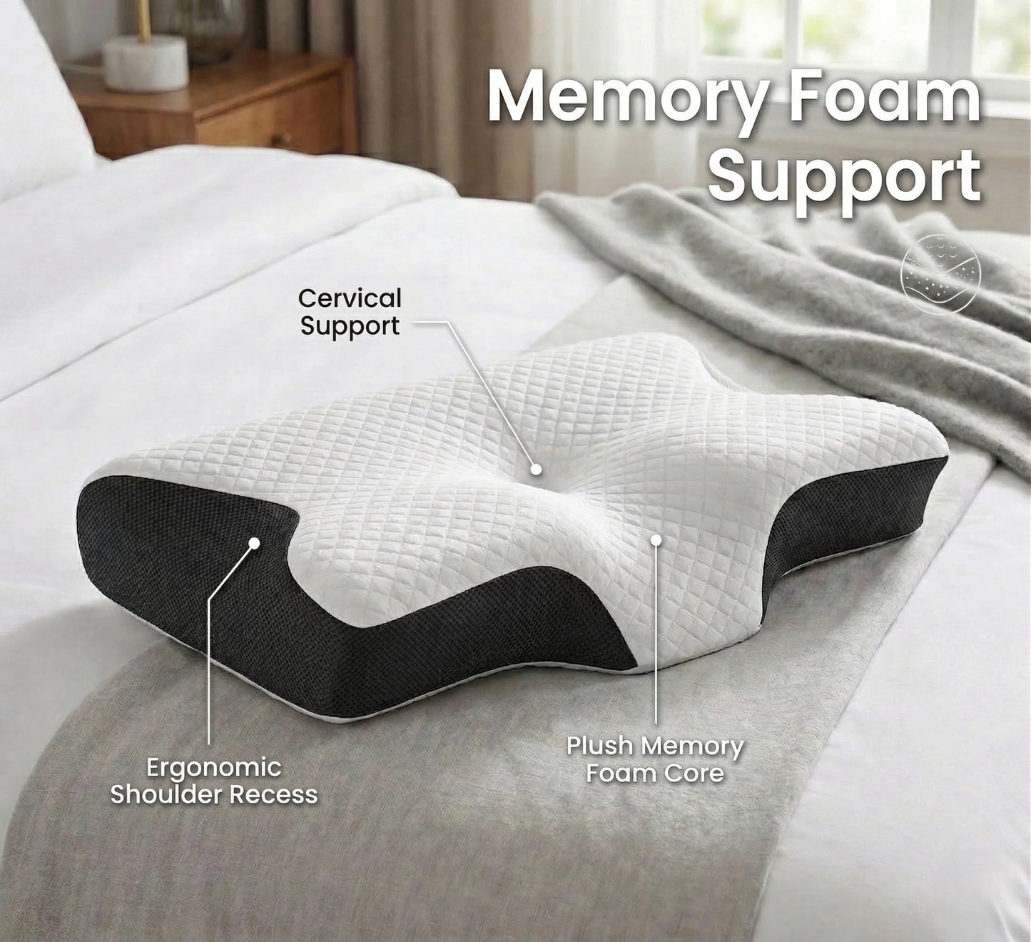 Cervical Pillow Memory Foam Contour Support