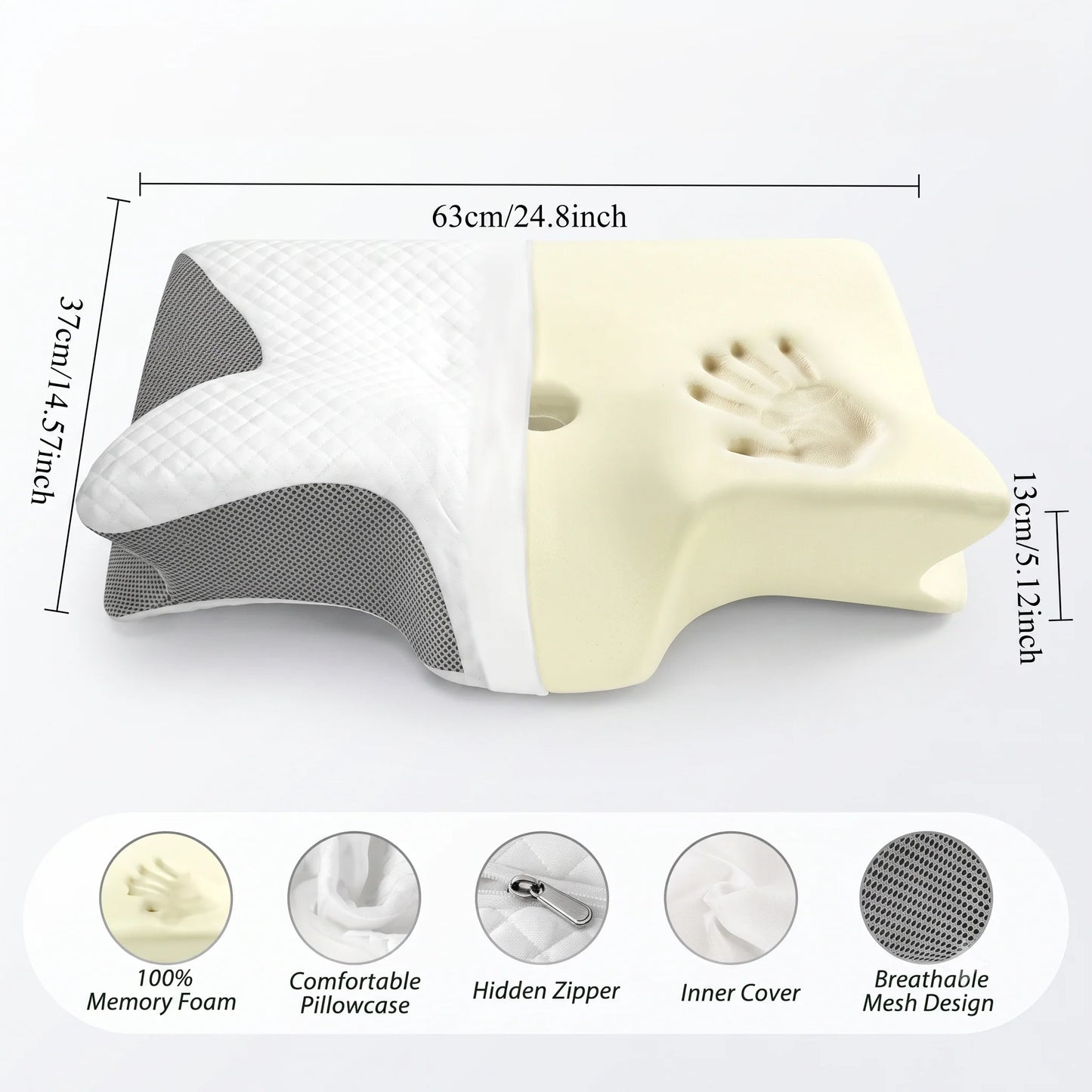 Cervical Pillow Memory Foam Contour Support