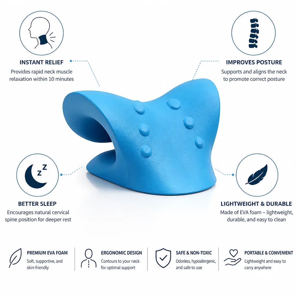 Cervical Support Pillow Ergonomic Neck Cradle EVA Foam