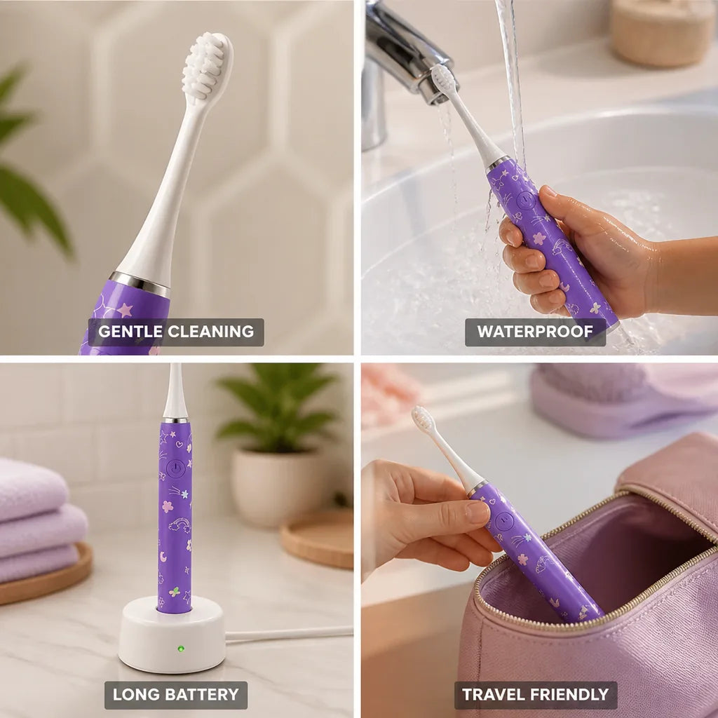 Children's Electric Toothbrush Gentle Sonic Color Options