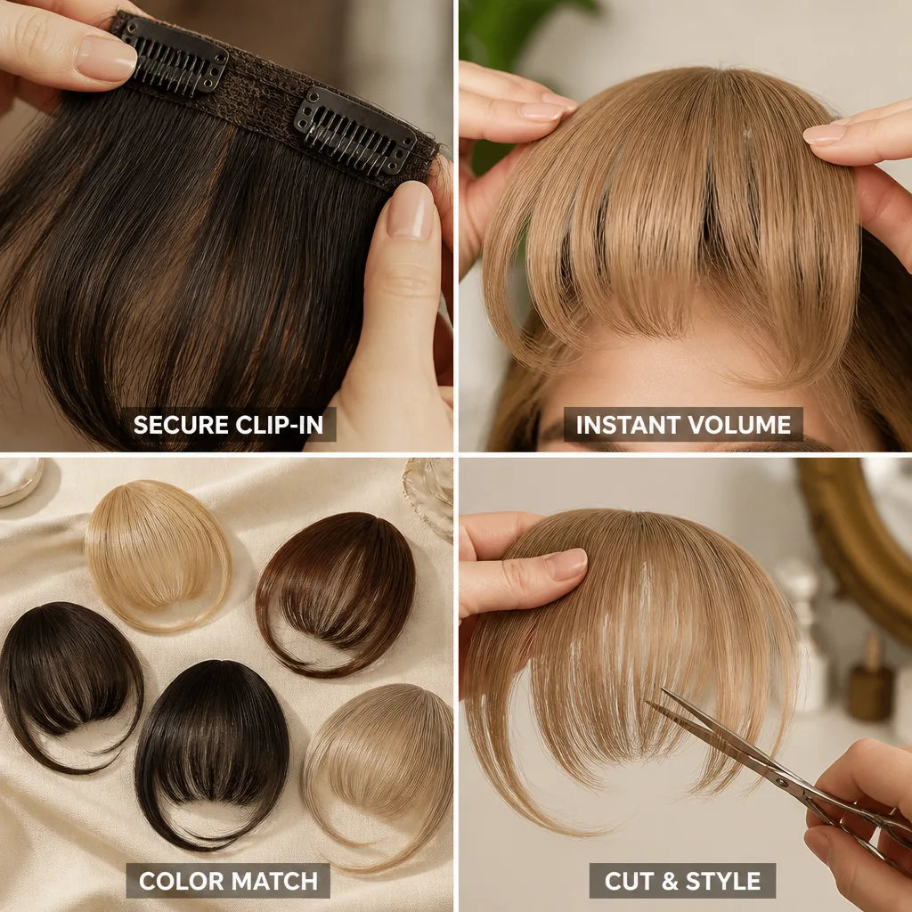 Clip-In Bangs Instant 3D Volume Color-Match Shades