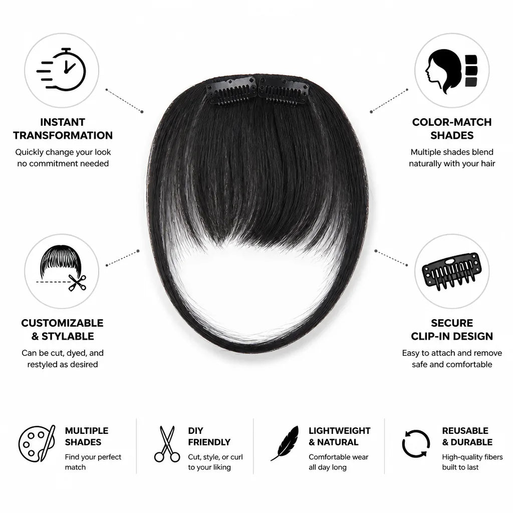Clip-In Bangs Instant 3D Volume Color-Match Shades