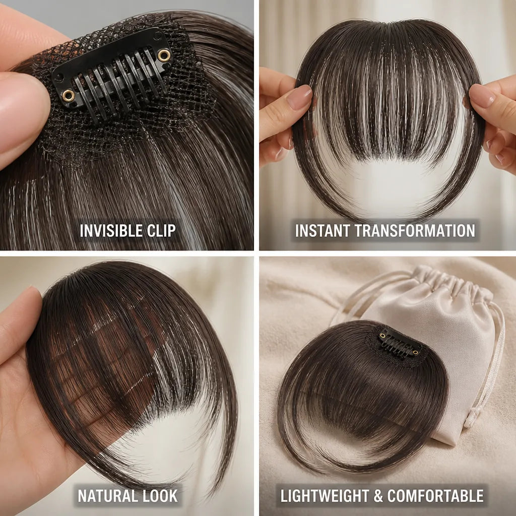 Clip-On Bangs Ultra-Realistic Invisible Clip Comfortable Fit