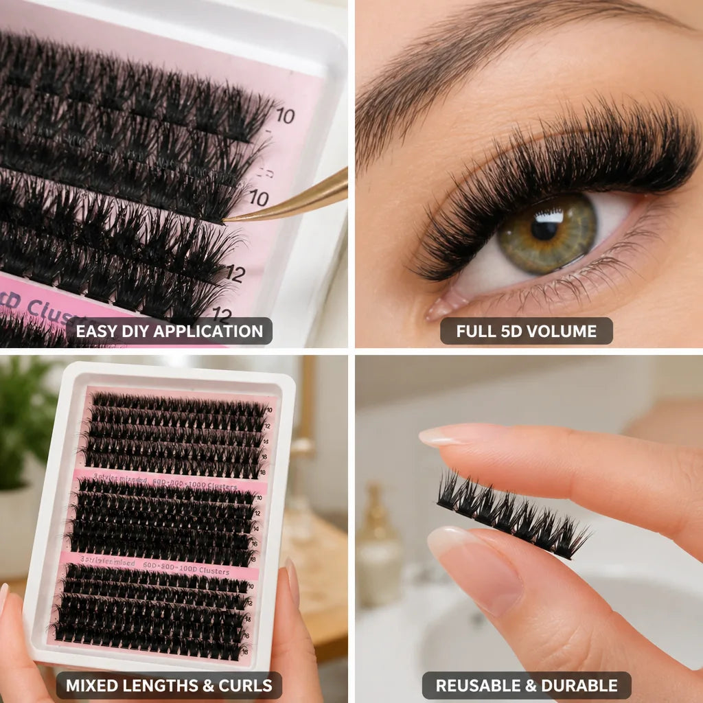 Cluster Lashes 5D Volume Mixed Lengths Reusable