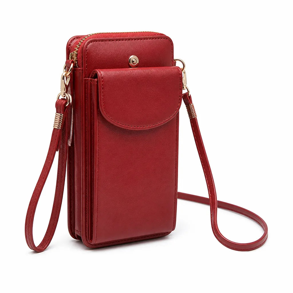 Clutch Wallet Vegan Leather Wristlet & Crossbody