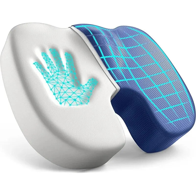 Coccyx Seat Cushion Memory Foam U-Shaped Cut-Out Washable Cover