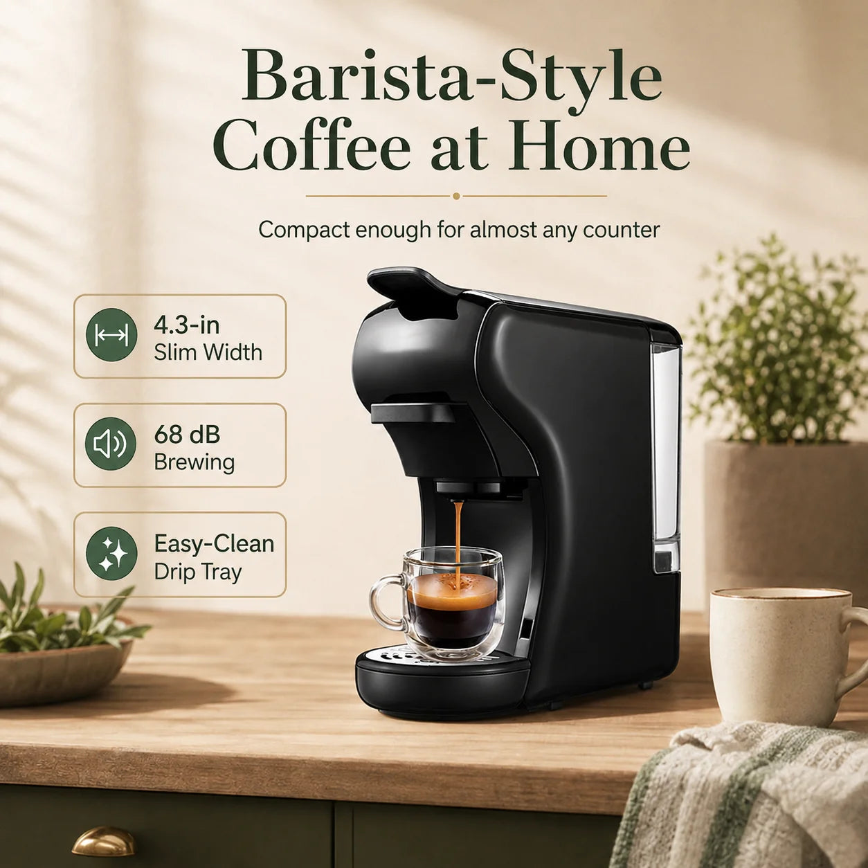 Coffee & Espresso Maker 4-in-1 Hot & Cold Modes