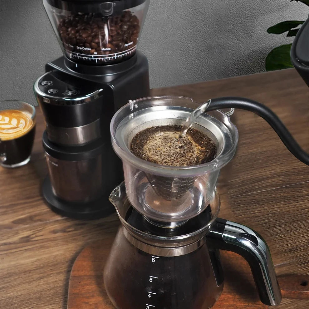 Coffee Grinder Stainless Steel Flat Burr 34 Settings