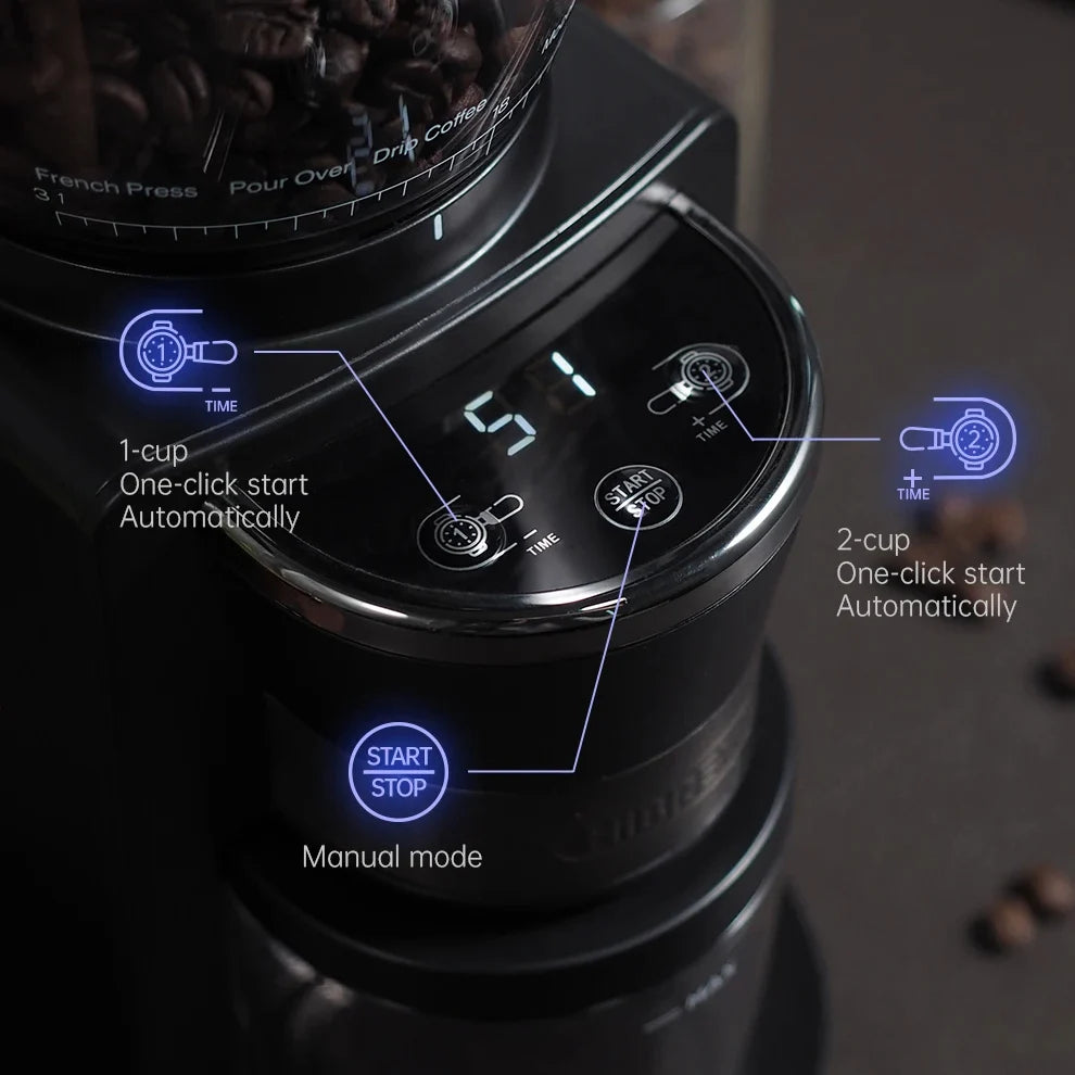 Coffee Grinder Stainless Steel Flat Burr 34 Settings