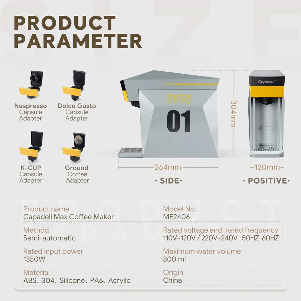 Coffee Maker 4-In-1 Pods & Ground Coffee 19-Bar