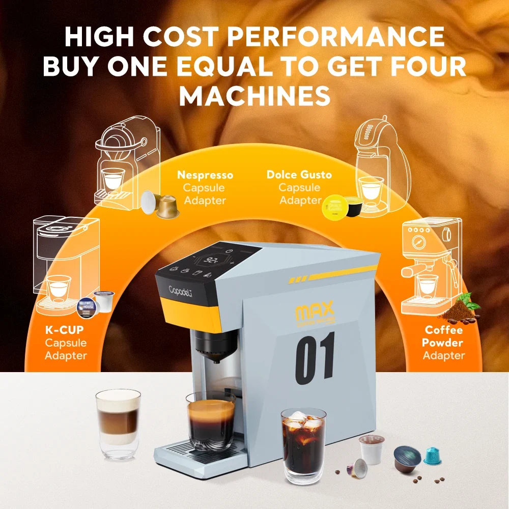 Coffee Maker 4-In-1 Pods & Ground Coffee 19-Bar