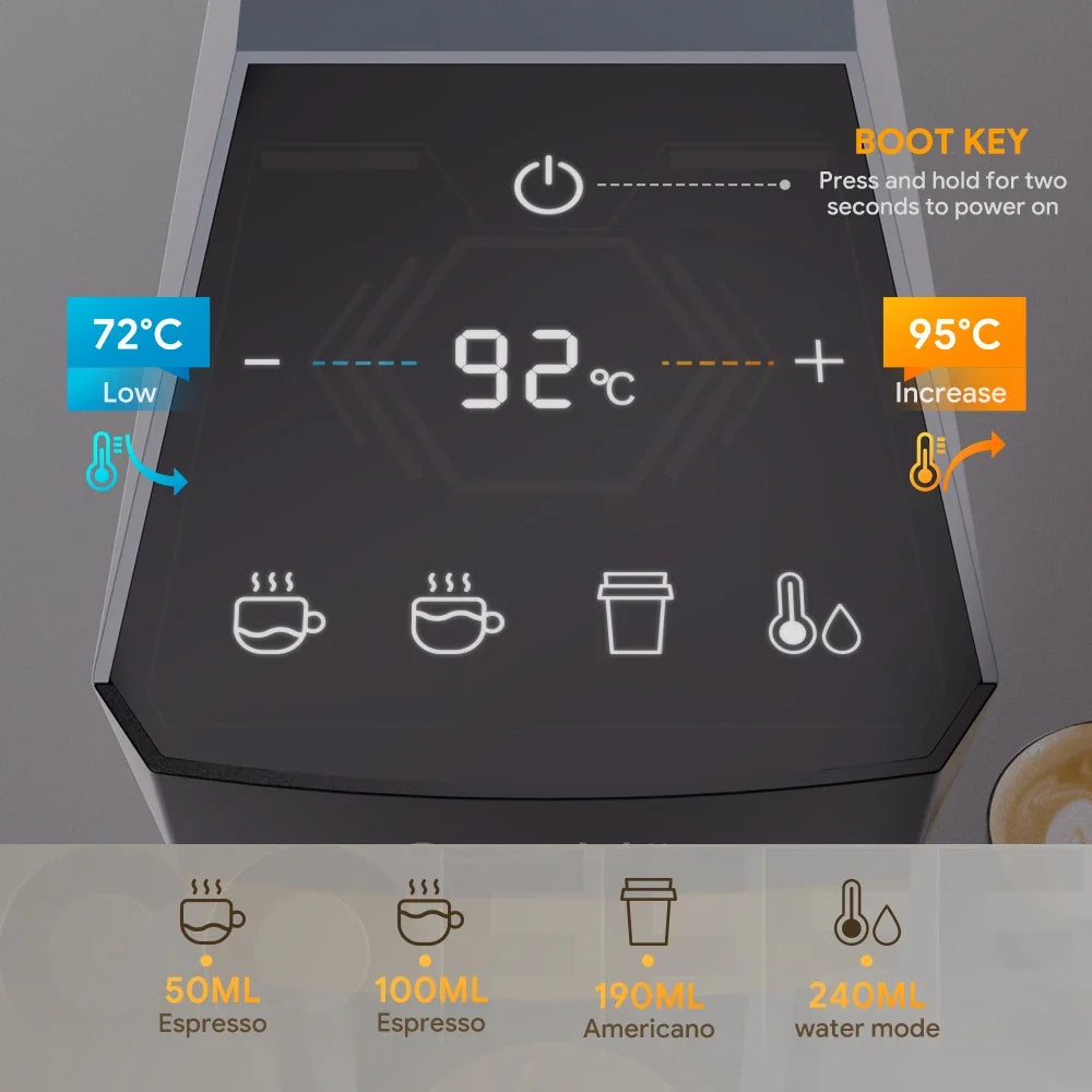 Coffee Maker 4-In-1 Pods & Ground Coffee 19-Bar