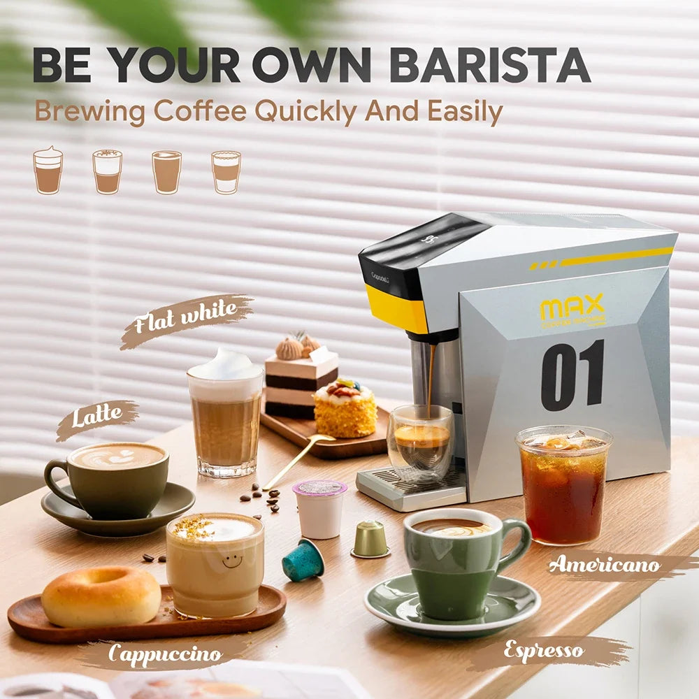 Coffee Maker 4-In-1 Pods & Ground Coffee 19-Bar