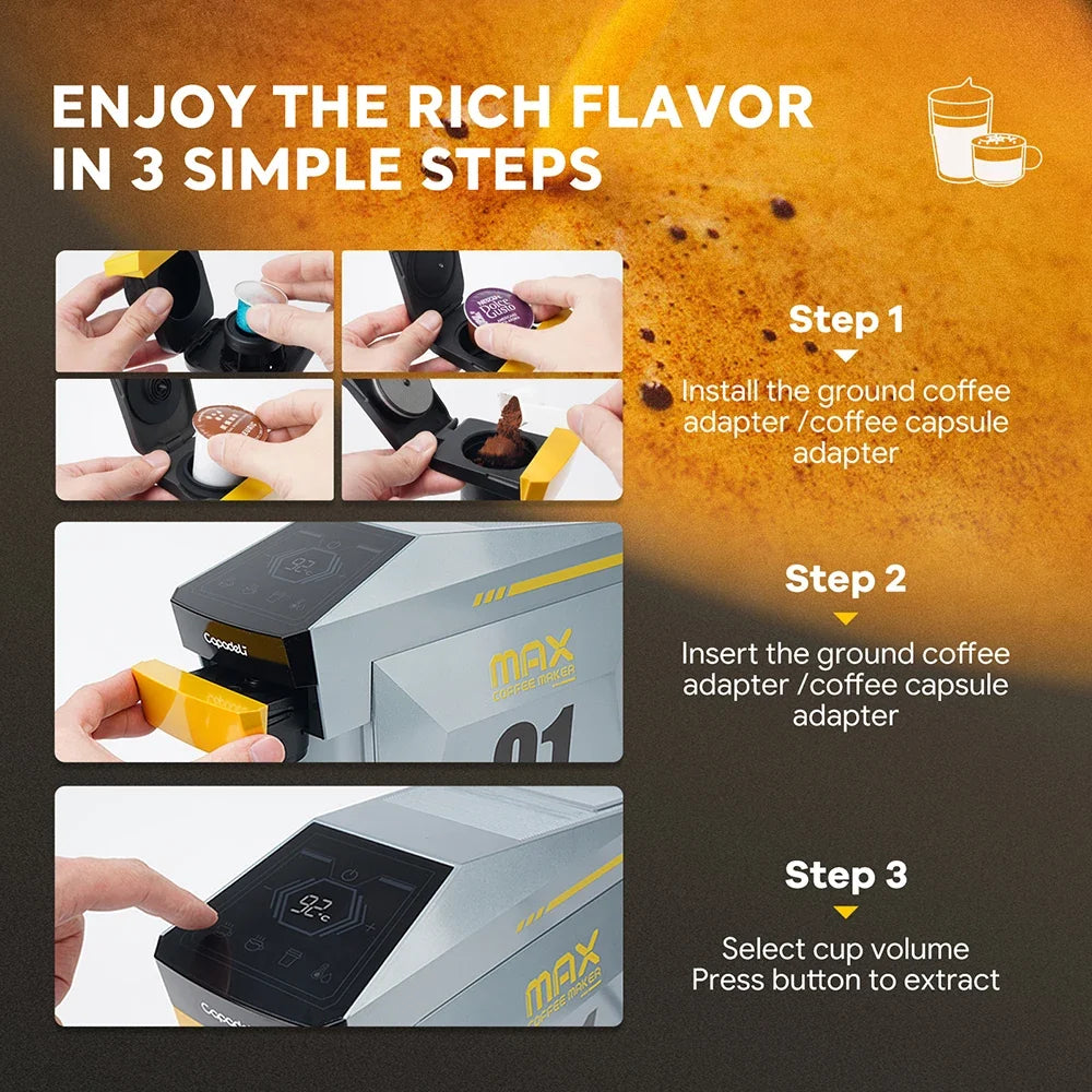 Coffee Maker 4-In-1 Pods & Ground Coffee 19-Bar