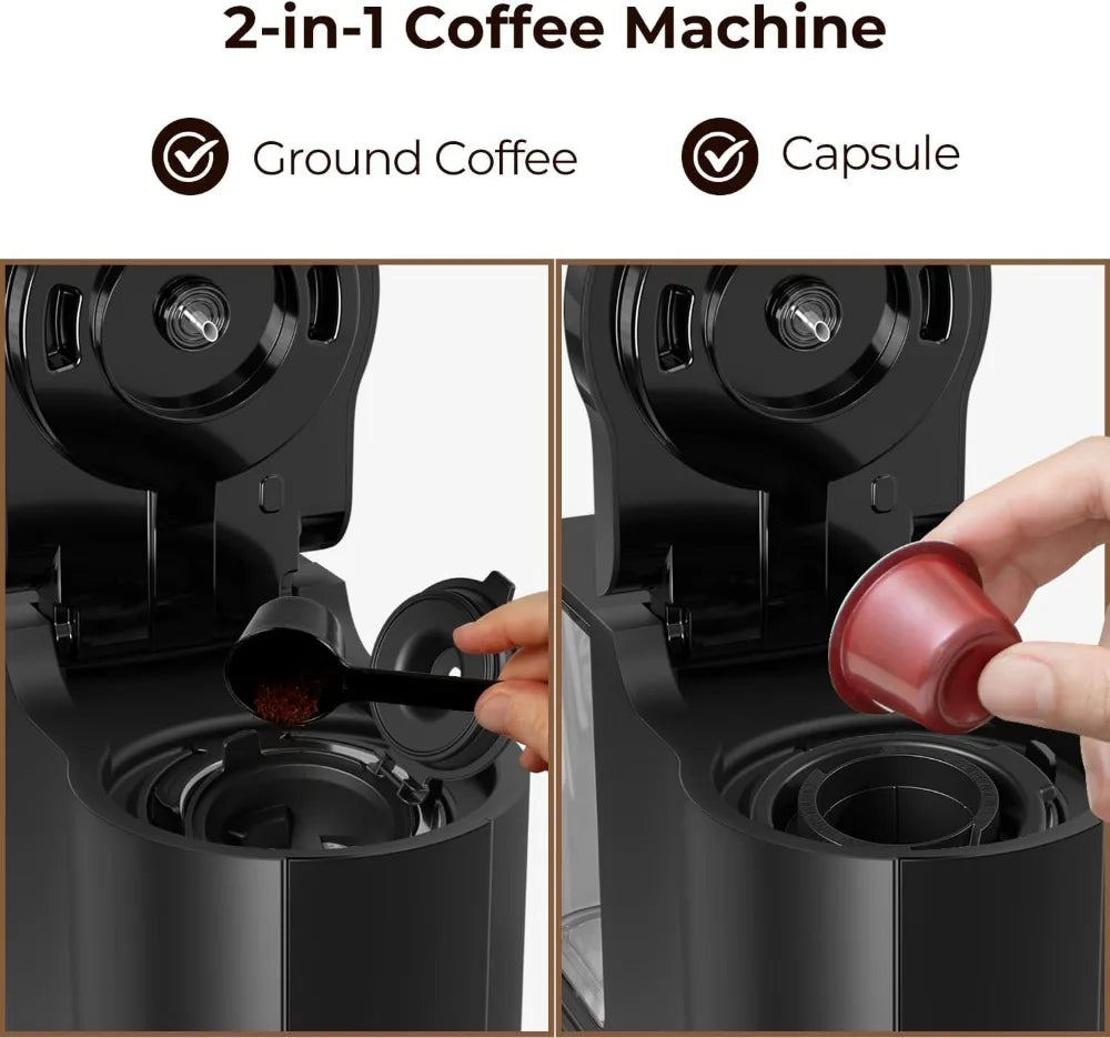 Coffee Maker Dual Brew Pods & Ground 40oz Tank