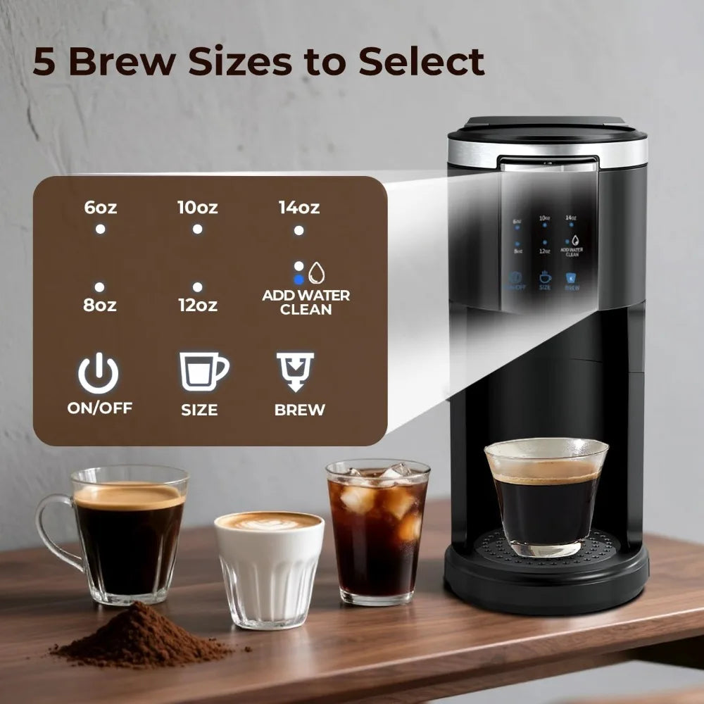 Coffee Maker Dual Brew Pods & Ground 40oz Tank