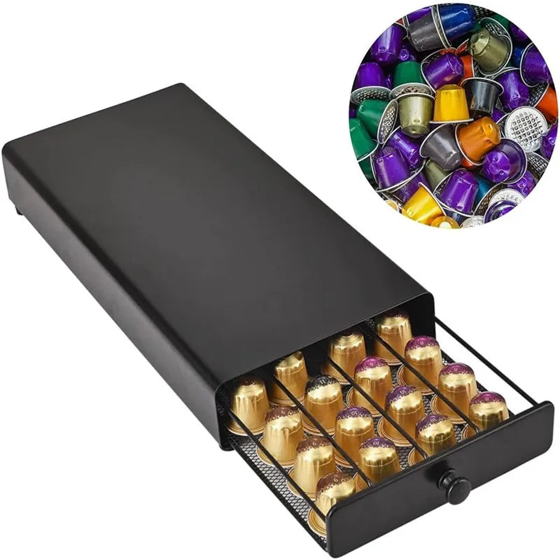 Coffee Pod Drawer 40-Capsule Under-Machine Steel Frame