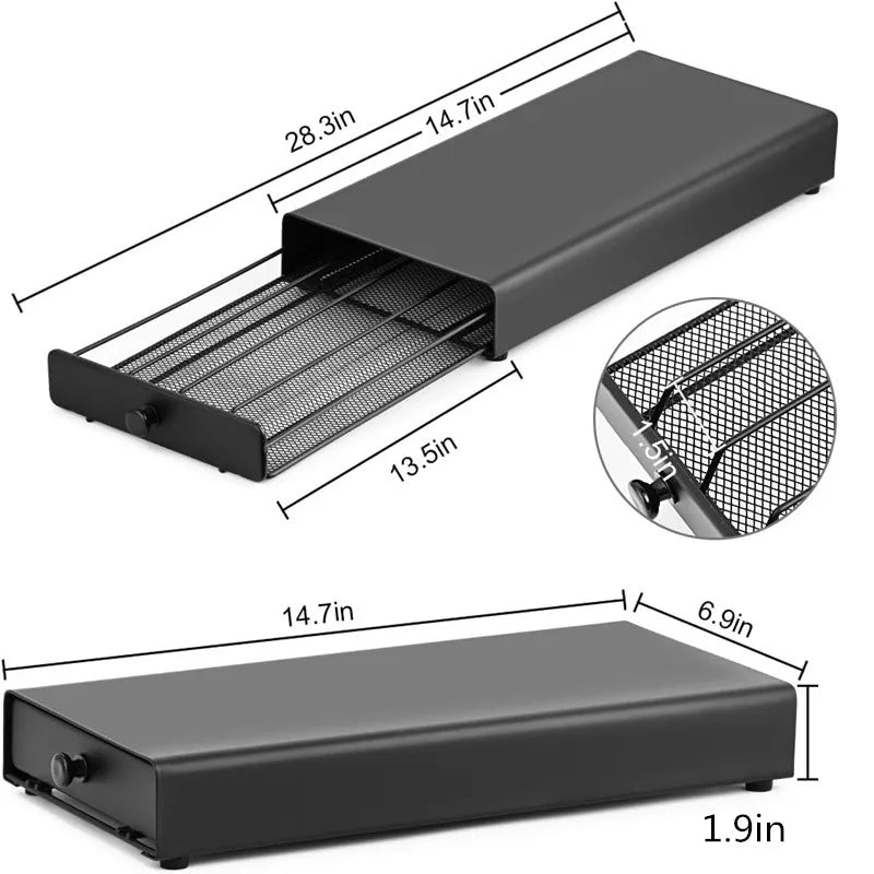 Coffee Pod Drawer 40-Capsule Under-Machine Steel Frame