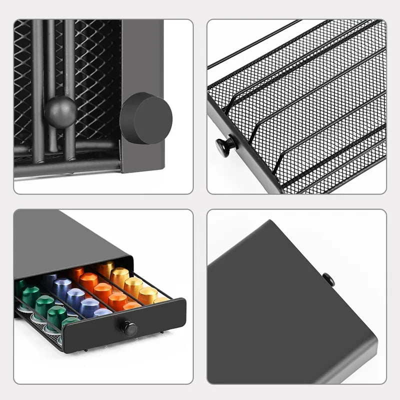Coffee Pod Drawer 40-Capsule Under-Machine Steel Frame
