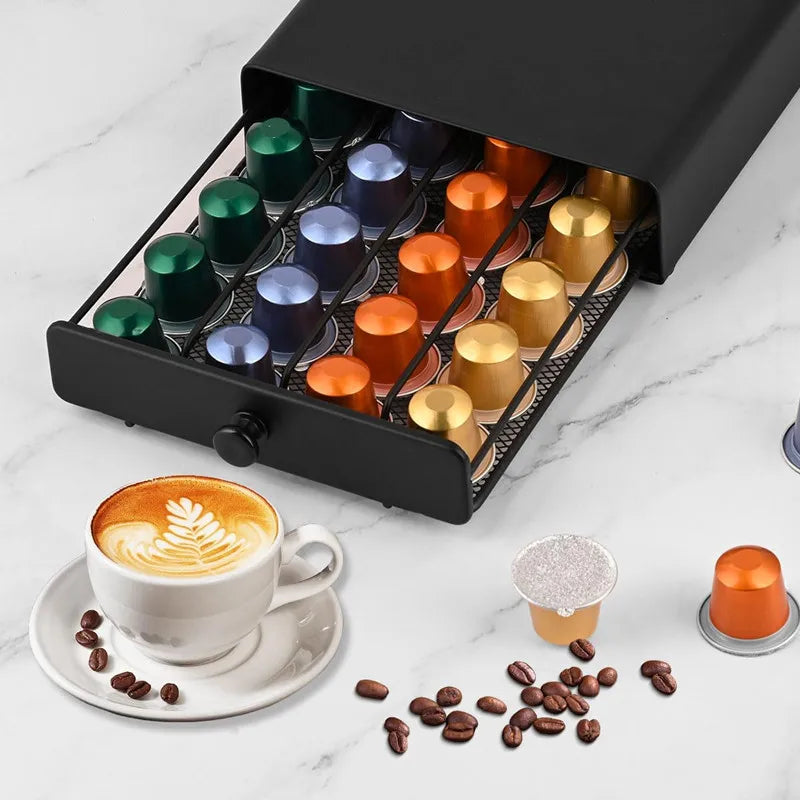 Coffee Pod Drawer 40-Capsule Under-Machine Steel Frame