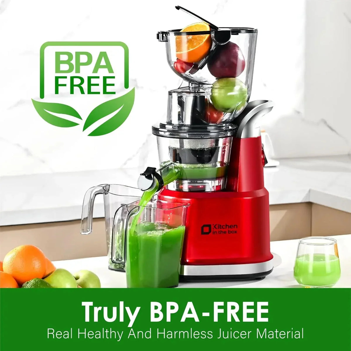 Cold Press Juicer Slow Masticating 3.27-Inch Wide Chute BPA-Free